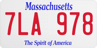 MA license plate 7LA978