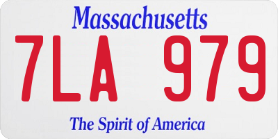 MA license plate 7LA979