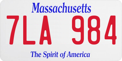 MA license plate 7LA984