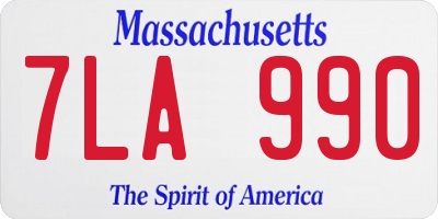 MA license plate 7LA990