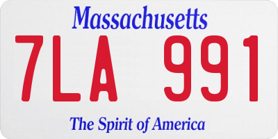 MA license plate 7LA991
