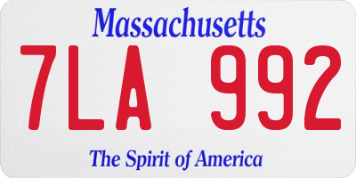 MA license plate 7LA992