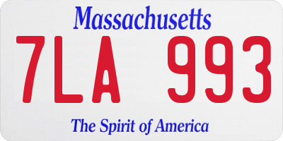 MA license plate 7LA993