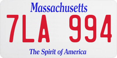 MA license plate 7LA994