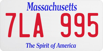 MA license plate 7LA995