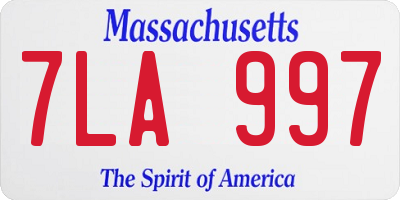 MA license plate 7LA997