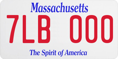 MA license plate 7LB000