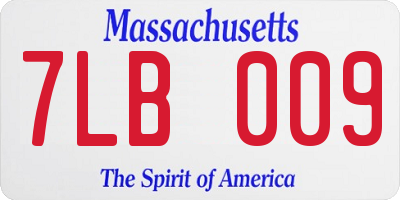 MA license plate 7LB009