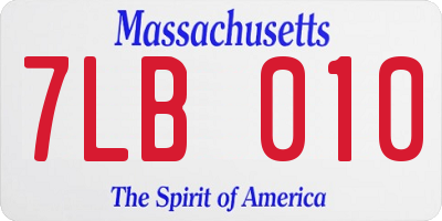 MA license plate 7LB010