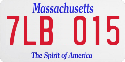 MA license plate 7LB015