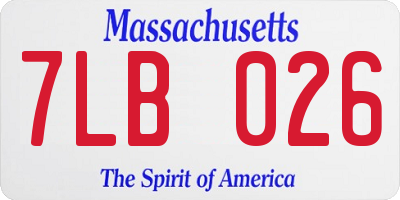 MA license plate 7LB026