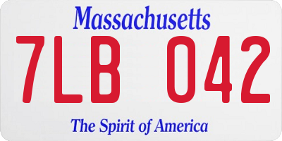 MA license plate 7LB042