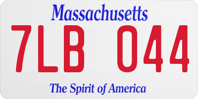 MA license plate 7LB044
