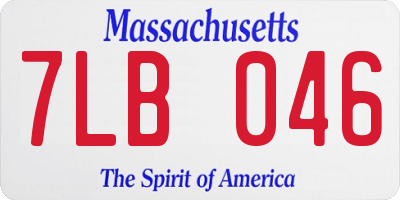 MA license plate 7LB046