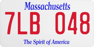 MA license plate 7LB048