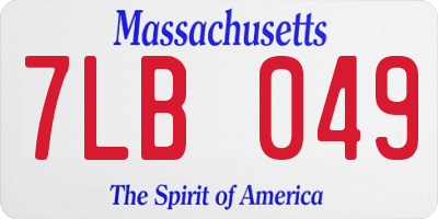 MA license plate 7LB049
