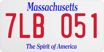 MA license plate 7LB051