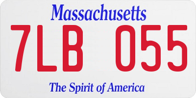 MA license plate 7LB055