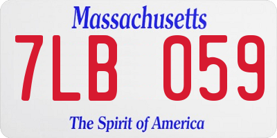 MA license plate 7LB059