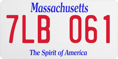 MA license plate 7LB061