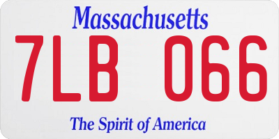 MA license plate 7LB066