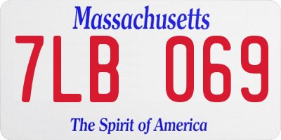 MA license plate 7LB069