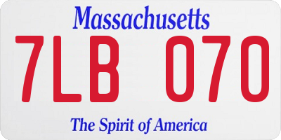 MA license plate 7LB070