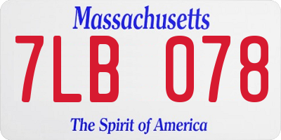 MA license plate 7LB078