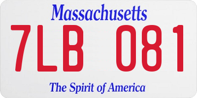 MA license plate 7LB081