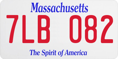 MA license plate 7LB082