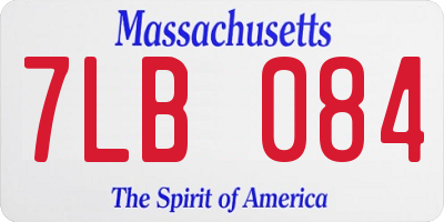 MA license plate 7LB084