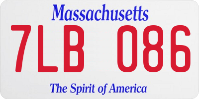 MA license plate 7LB086