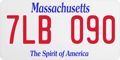 MA license plate 7LB090