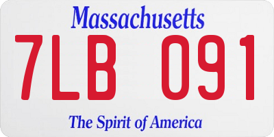 MA license plate 7LB091