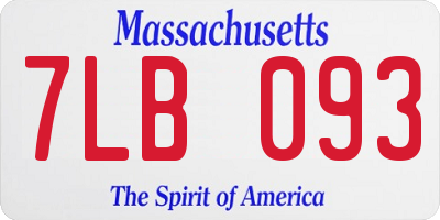 MA license plate 7LB093