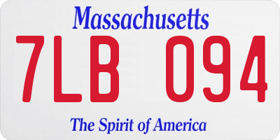 MA license plate 7LB094