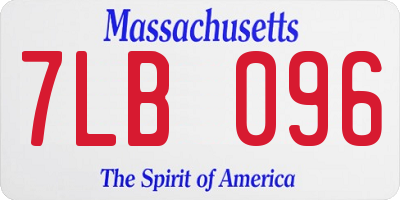MA license plate 7LB096