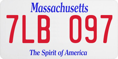 MA license plate 7LB097