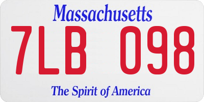 MA license plate 7LB098