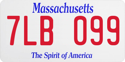 MA license plate 7LB099