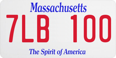 MA license plate 7LB100