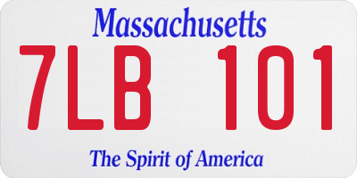 MA license plate 7LB101