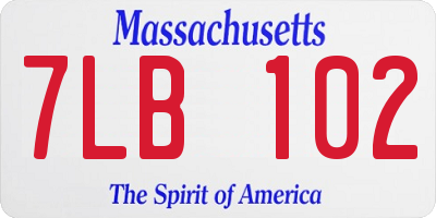 MA license plate 7LB102