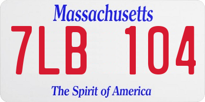 MA license plate 7LB104
