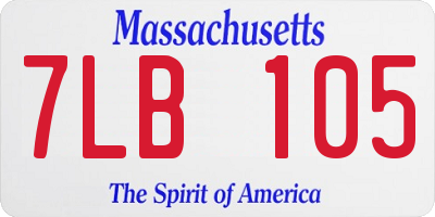 MA license plate 7LB105