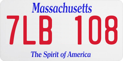 MA license plate 7LB108