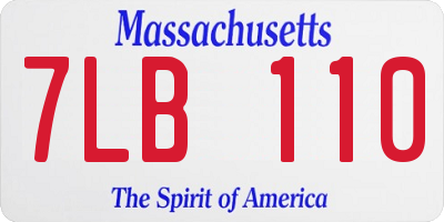 MA license plate 7LB110