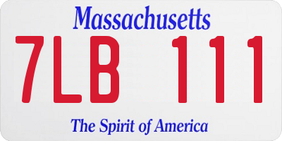 MA license plate 7LB111
