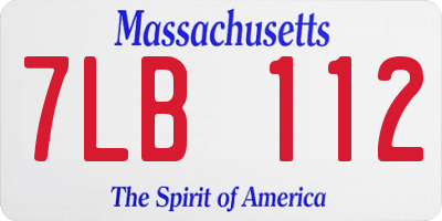 MA license plate 7LB112
