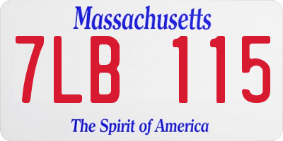 MA license plate 7LB115
